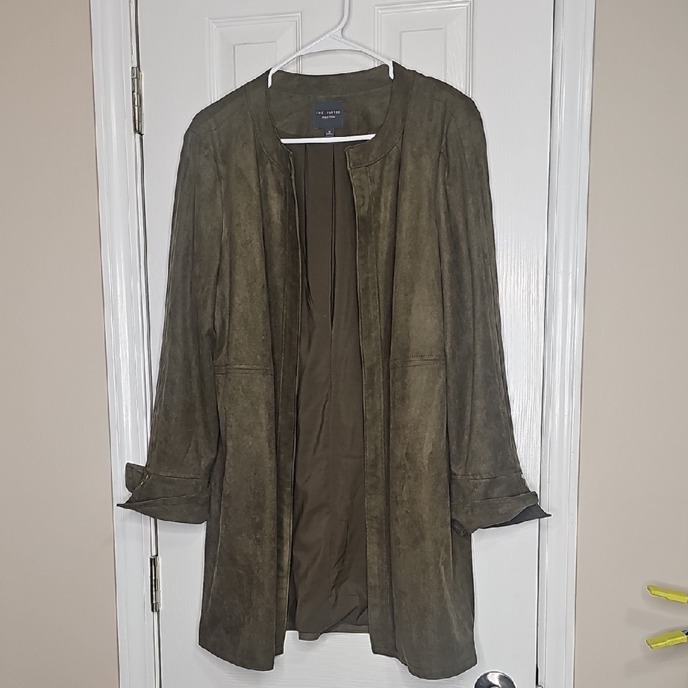The Limited Olive‎ Green Faux Leather Coat
